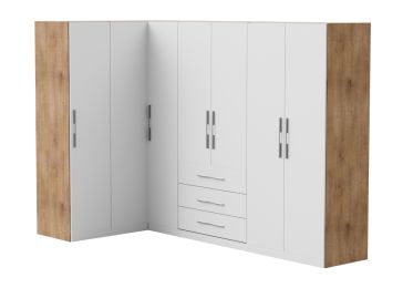 Ormar kutni 7-krilni s ladicama, Cvita Next