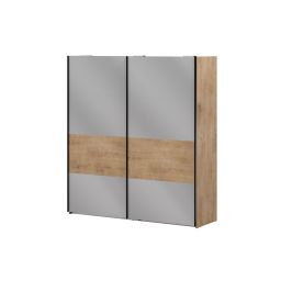 Ormar klizni, hrast canolo/sivo sjaj 200x220, Cvita Next 