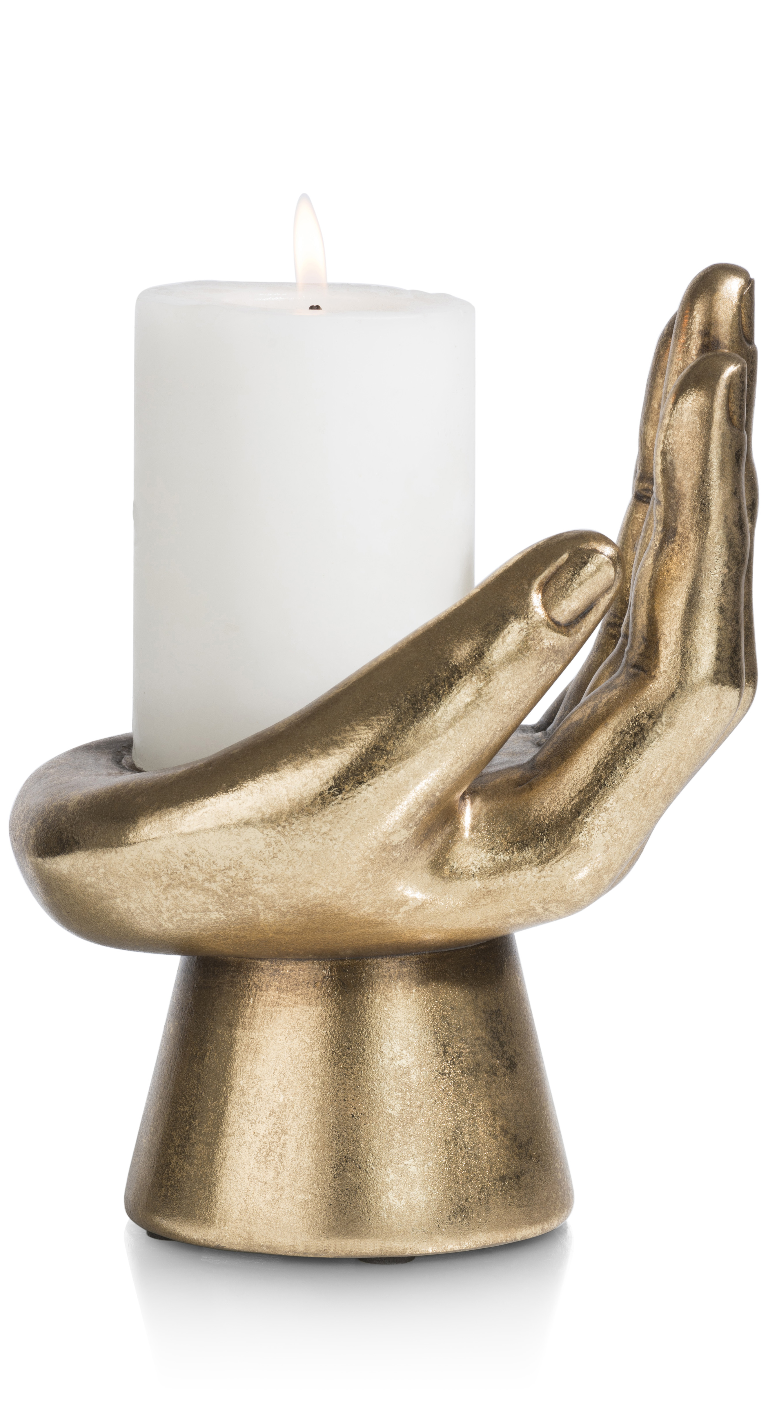 Zlatni ukrasni svijećnjak Hand