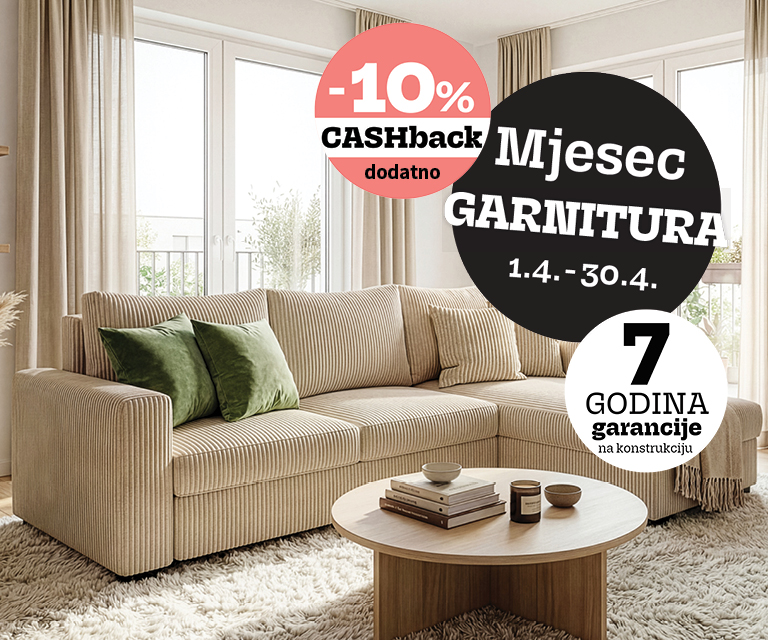 Mjesec garnitura donosi uštede do -45% uz -10% CASHback dodatne uštede na modularne garniture