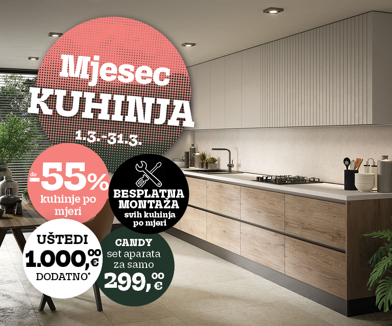 Mjesec kuhinja donosi -55% uštede na kuhinje po mjeri uz besplatnu montažu 
