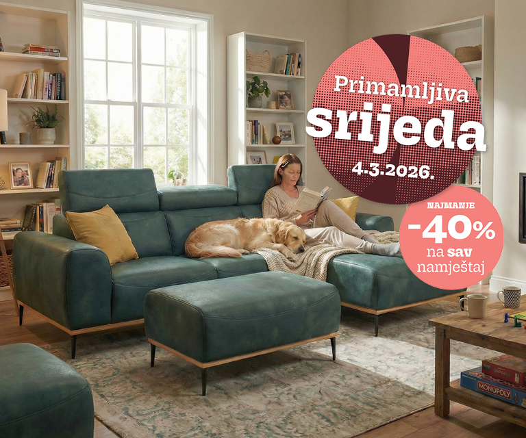Primamljiva srijeda donosi najmanje -40% na sav namještaj 